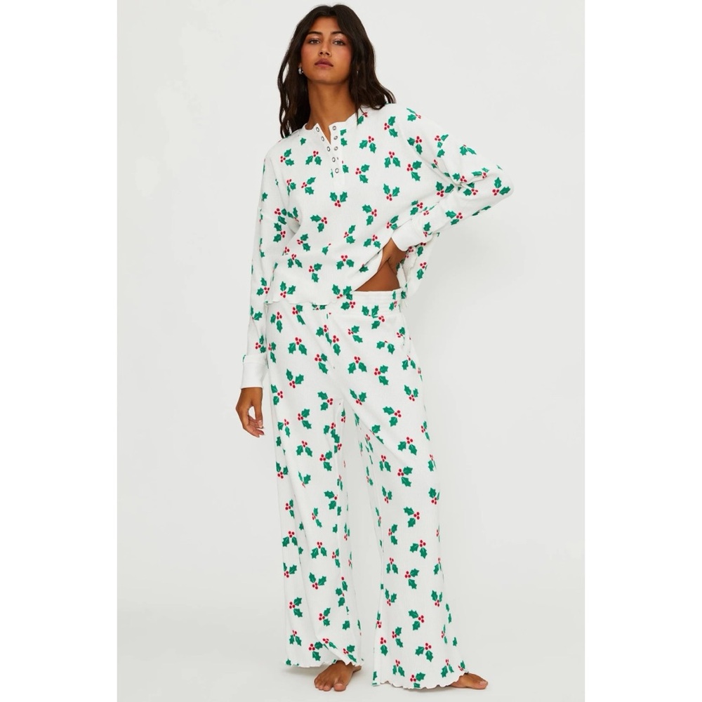 Beach Riot Pacific Long Sleeve Sleep Set Frosted Holly - Picture 1 of 3